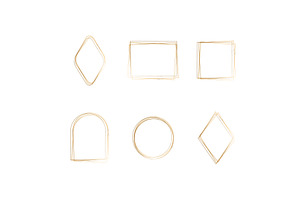 Elegant golden watercolor frames, an Object Illustration by okskukuruza
