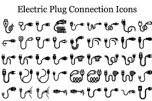 Electric Plug Connection Icons, a Graphic by hafijul