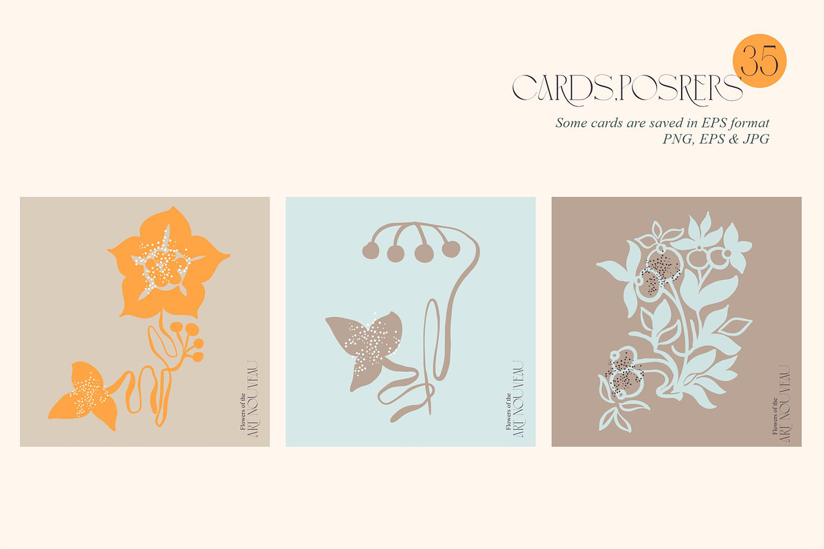 Flowers of the Art Nouveau, a Pattern Graphic by Collection by VY (Photo 9 of 17)