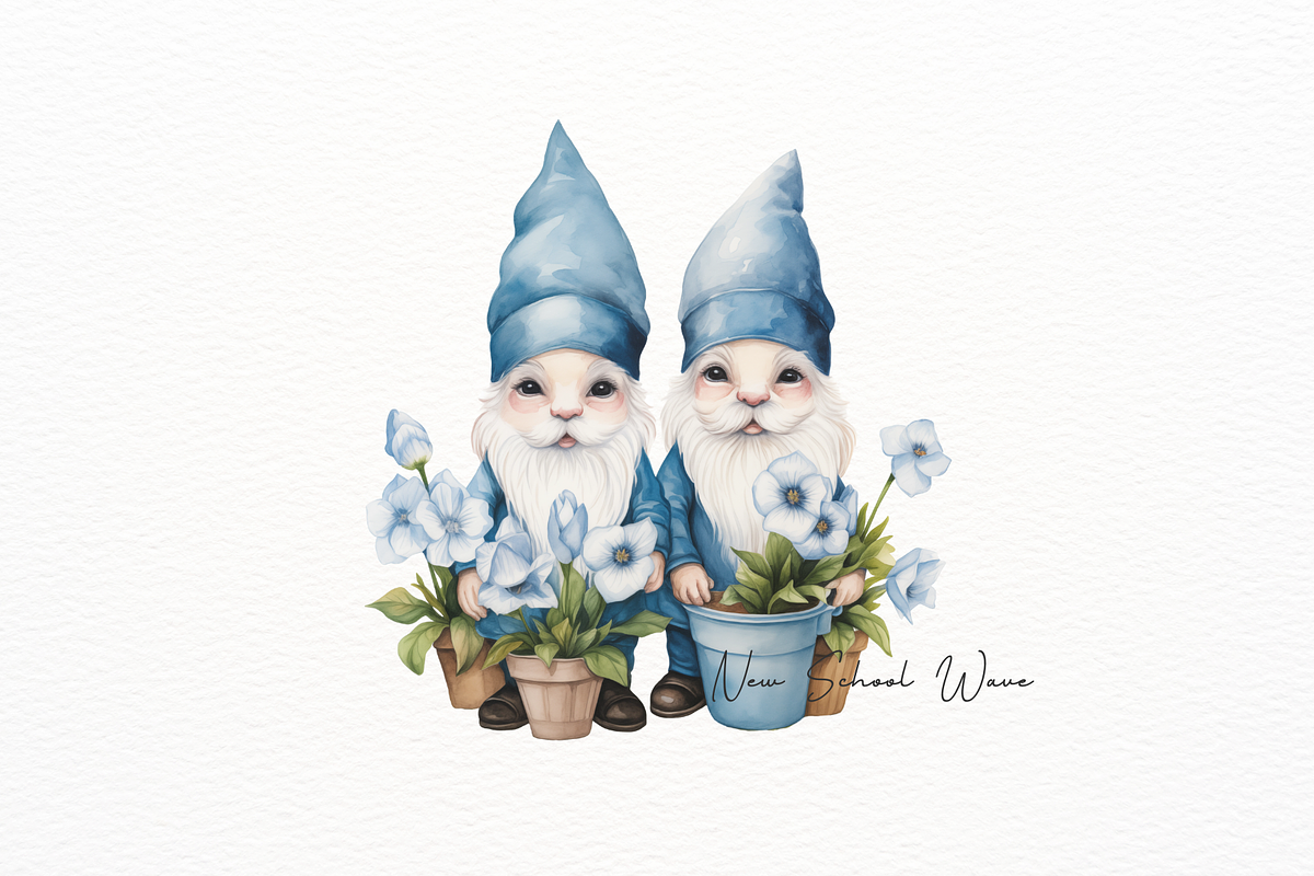 Watercolor Cute Gothic Garden Gnomes, a Person Illustration by New-School-Wave (Photo 4 of 5)