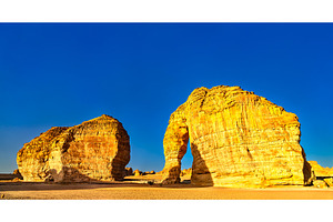 Massive Elephant Rock formation in Al Ula Saudi Arabia