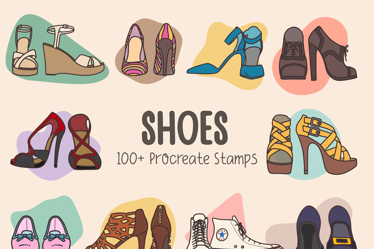 100+ Shoe Stamps for Procreate, a Brush Add-On by SketchQueen (Photo 1 of 5)