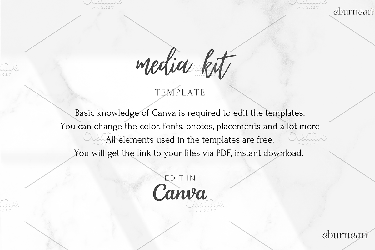 1 Page Media Kit Canva Template, a Marketing Template by Studio Eburnean (Photo 2 of 2)