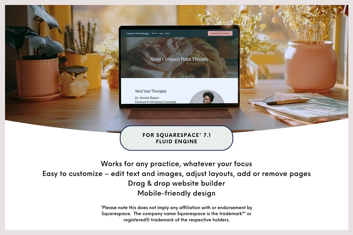 Squarespace Website for Therapist, a Squarespace Template by Pretty Boss Designs (Photo 5 of 6)