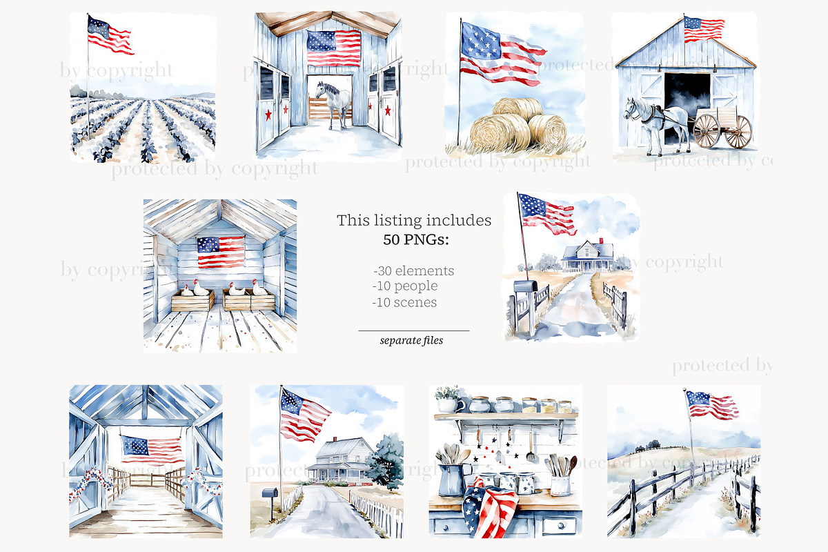 4th of July Clipart Images | America, a Person Illustration by GlamArtZhanna (Photo 5 of 8)