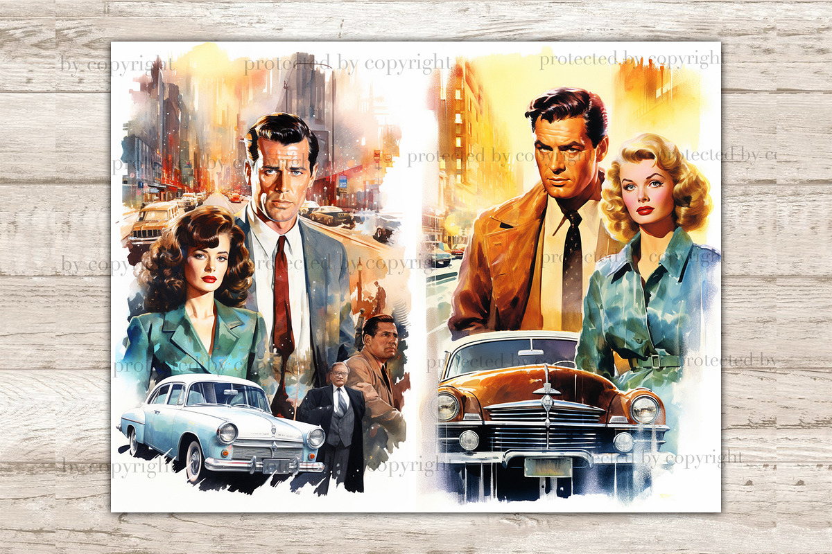 Retro Cinema Junk Journal Pages, a Person Illustration by GlamArtZhanna (Photo 4 of 9)