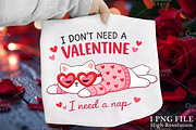 Anti Funny Valentine's Day Lazy Cat, an Illustration by Canvas Craft (Thumbnail 1 of 6)