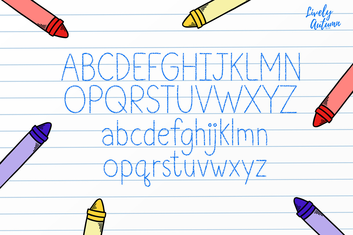 Crayon Font | Handwriting Font, a Handwritten Font by LivelyAutumn11.11 (Photo 2 of 4)