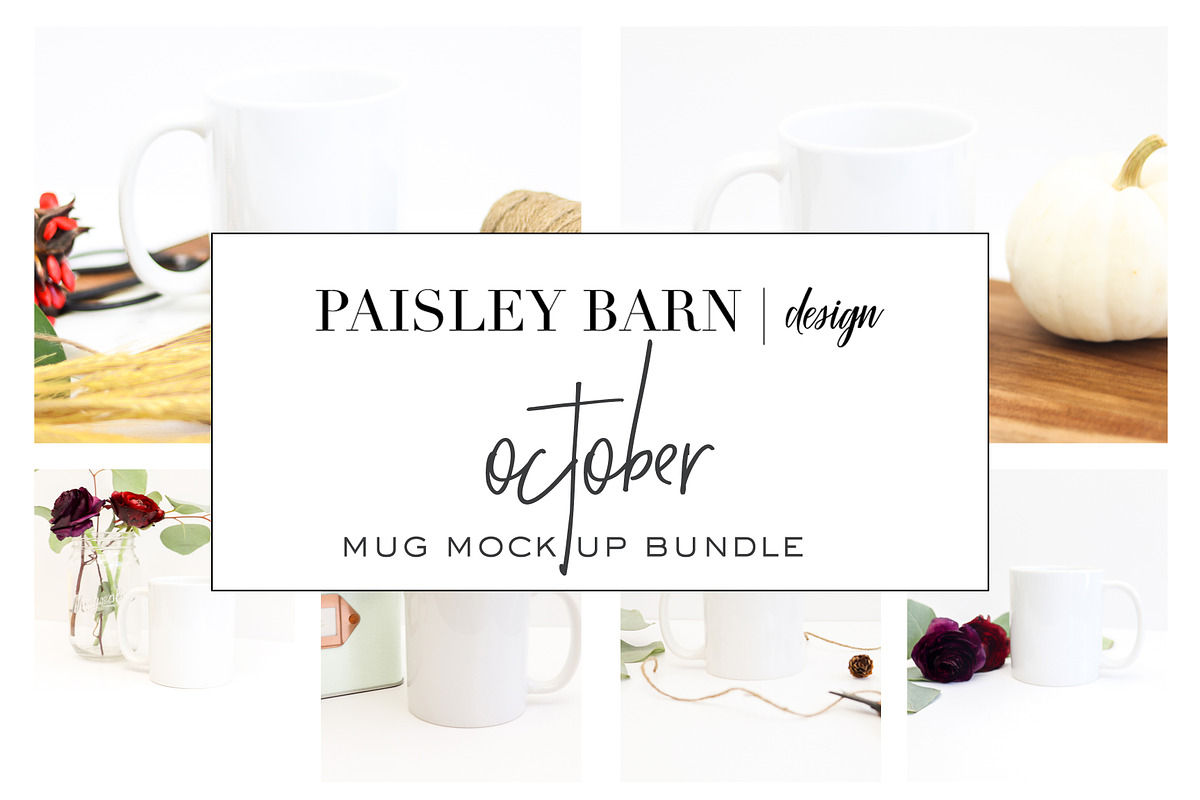 October Mug Mock Up Bundle, a Product Mockup by Paisley Barn Design (Photo 1 of 2)