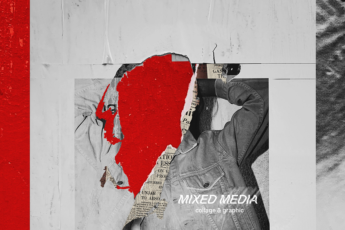 肉筆　mixed media　【抽象画】 Mixed Media. Collage & Abstract art, an Object Graphic by