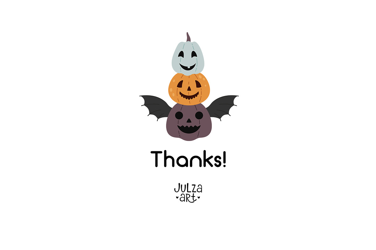 Cute Halloween clipart & patterns, a Seasonal Illustration by JulzaArt (Photo 13 of 13)