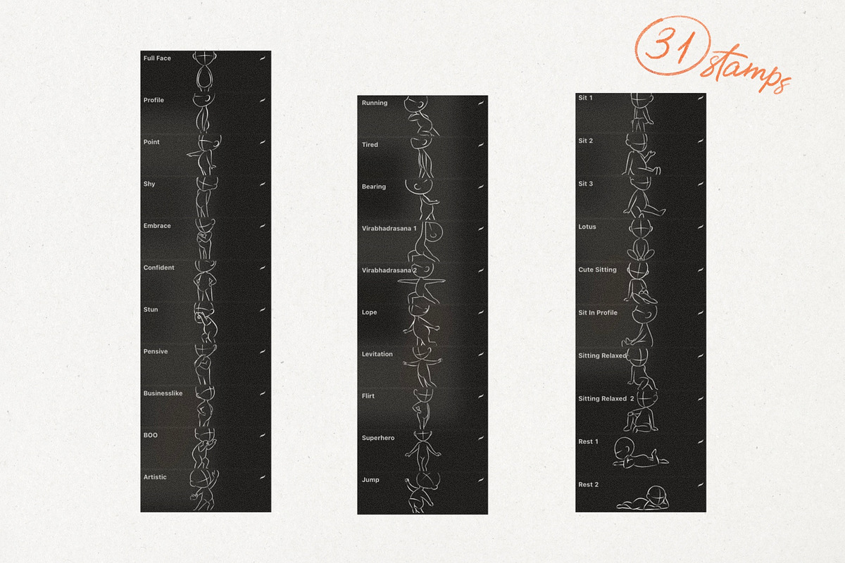 Character Design Kids. Stamp Brushes, a Brush Add-On by Maria Summer (Photo 10 of 10)