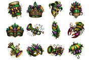 Mardi Gras Sublimation Clipart, a Graphic by CitraGraphics (Thumbnail 5 of 5)