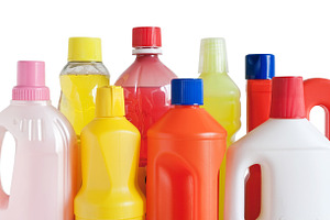 plastic detergent bottles