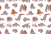 Cute funny raccoon seamless pattern, a Pattern Graphic by Good Studio (Thumbnail 2 of 5)