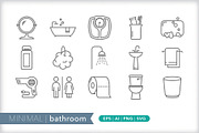 Minimal bathroom icons, an Outline Icon by Picture Window (Thumbnail 1 of 5)