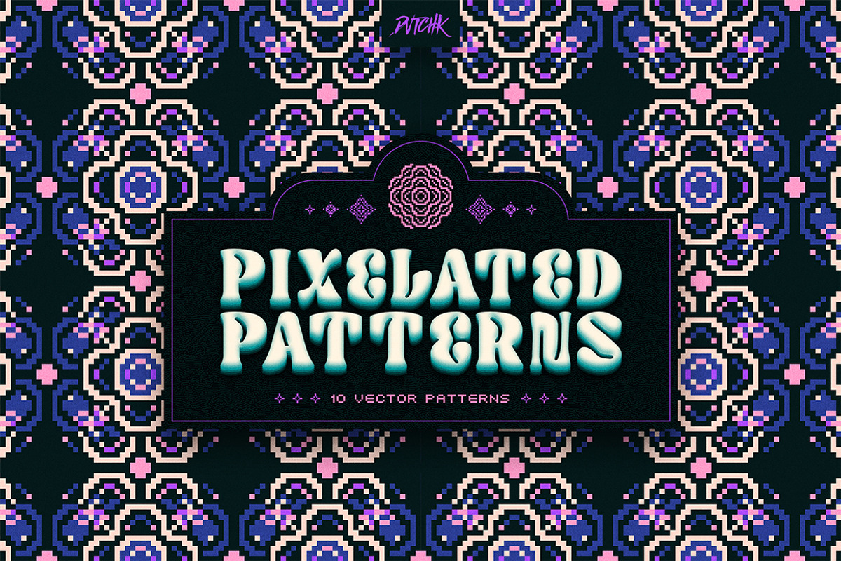 Pixel Mosaic Patterns | Vol. 08, a Pattern Graphic by dvtchk (Photo 10 of 10)
