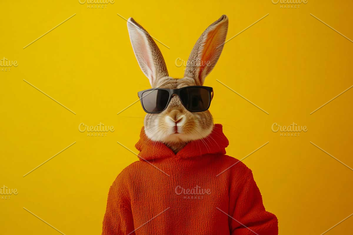 Funny Easter bunnies with glasses, an Animal Photo by VetalStock (Photo 7 of 11)