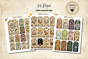 Seasonal Witch Tags Ephemera Sheet, a Decorative Illustration by Print Haven Mochi Vintage (Thumbnail 2 of 4)