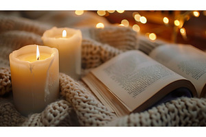 Cozy Home Atmosphere with Candles, a Holiday Photo by Lermont51