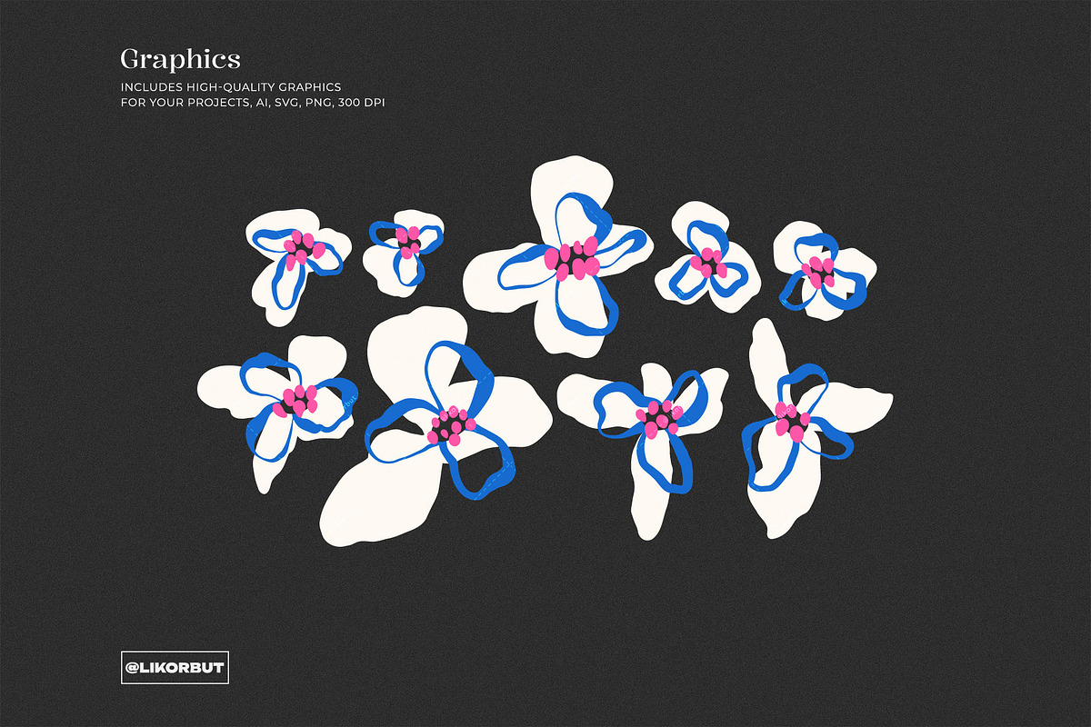 Bold Abstract Modern Floral Pattern, a Pattern Graphic by likorbut (Photo 7 of 14)