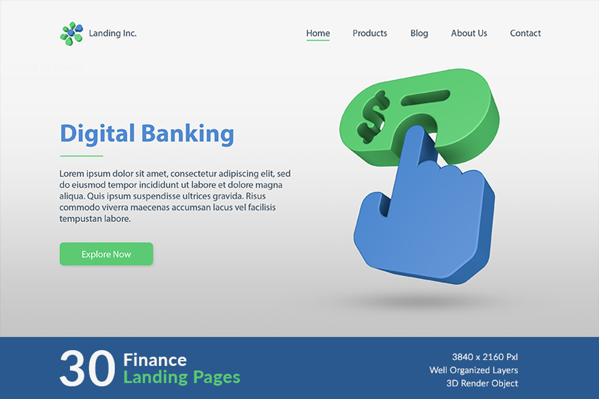 Finance Landing Pages, a Templates & Theme by Odeniz (Photo 14 of 31)