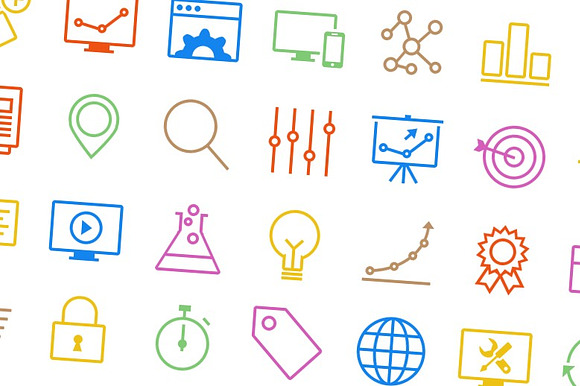 Seo Icons Vector Outlined