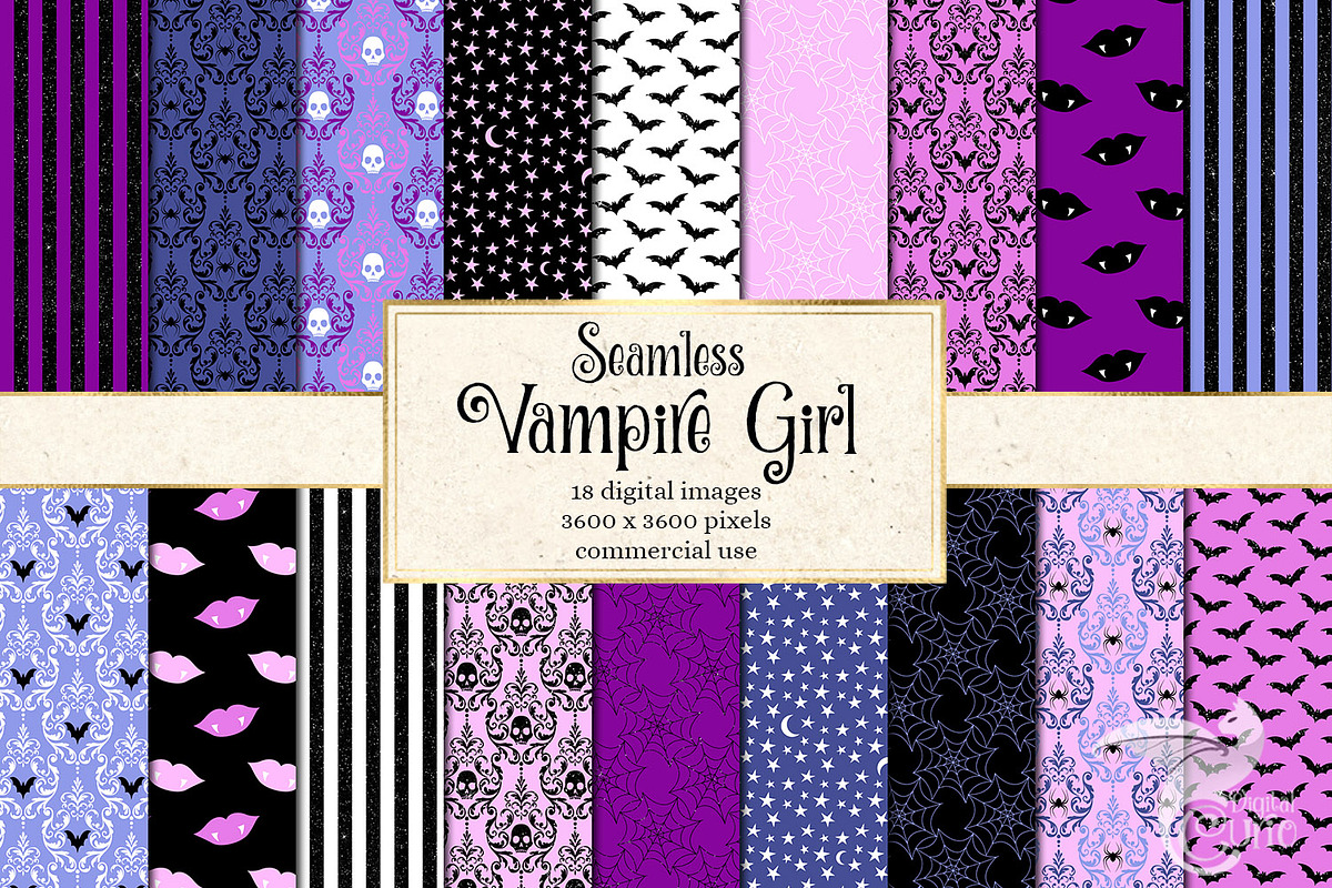 Vampire Girl Digital Paper