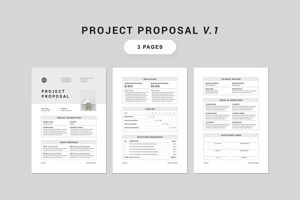 Proposal Bundle | MS Word & Indesign, a Stationery Template by Leaflove (Photo 2 of 16)