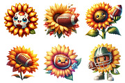 Sunflower Football Clipart PNG., a Graphic by CitraGraphics (Thumbnail 3 of 3)