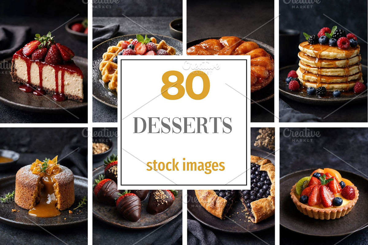 80 Dessert Food Photography Bundle, a Food & Drink Photo by Selenique Studio (Photo 1 of 9)