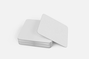 3d Cardboard Coasters Mockup