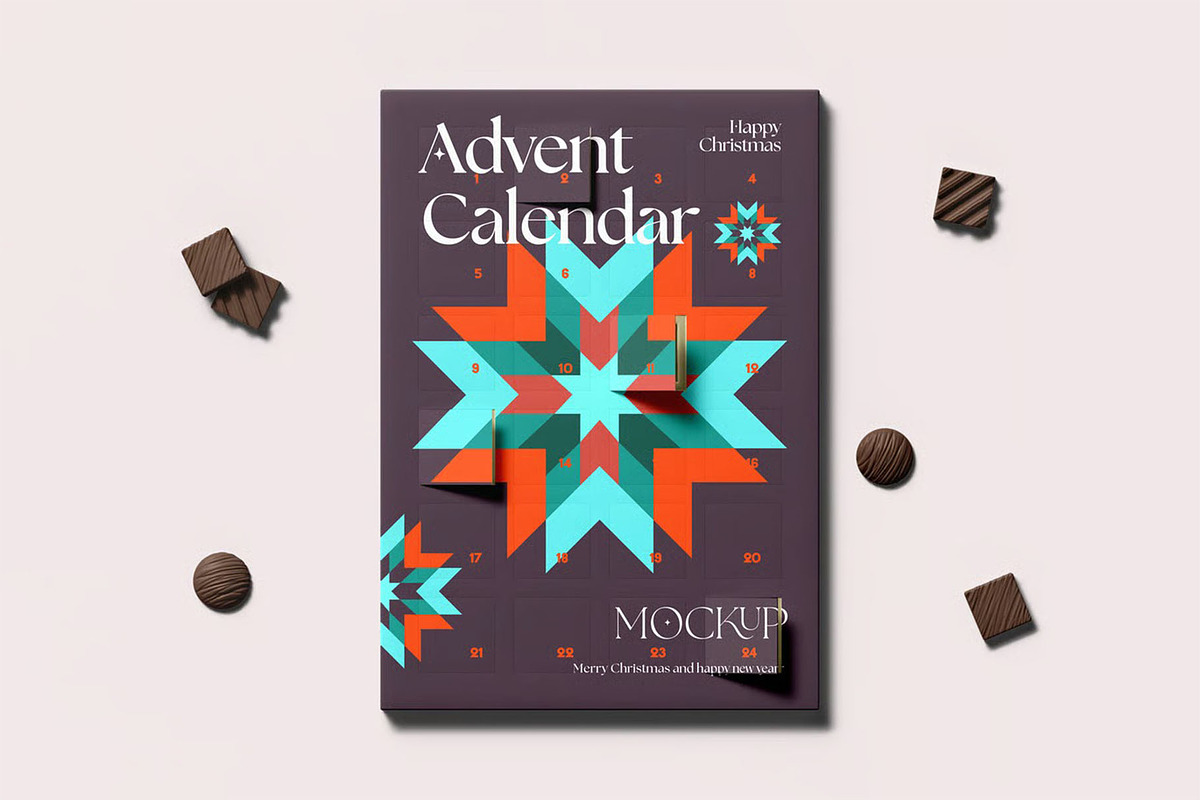 Advent Calendar Mock-up, an Advertising Mockup by zippypixelstudio (Photo 7 of 9)