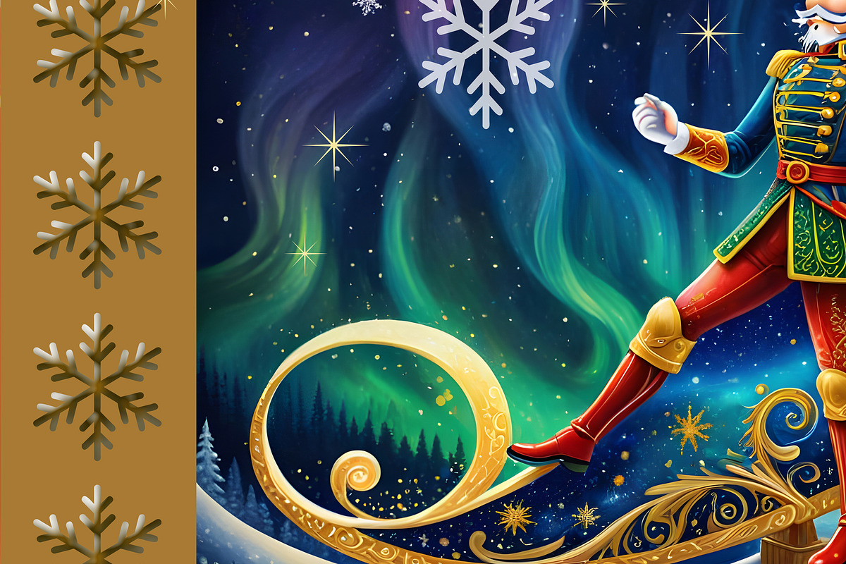 Nutcracker Christmas Card Background, a Person Illustration by Sharon Schwalbe (Photo 2 of 3)