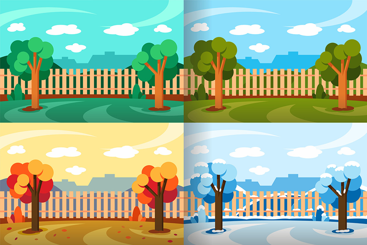 Four seasons landscape, a Seasonal Illustration by Volyk (Photo 1 of 6)