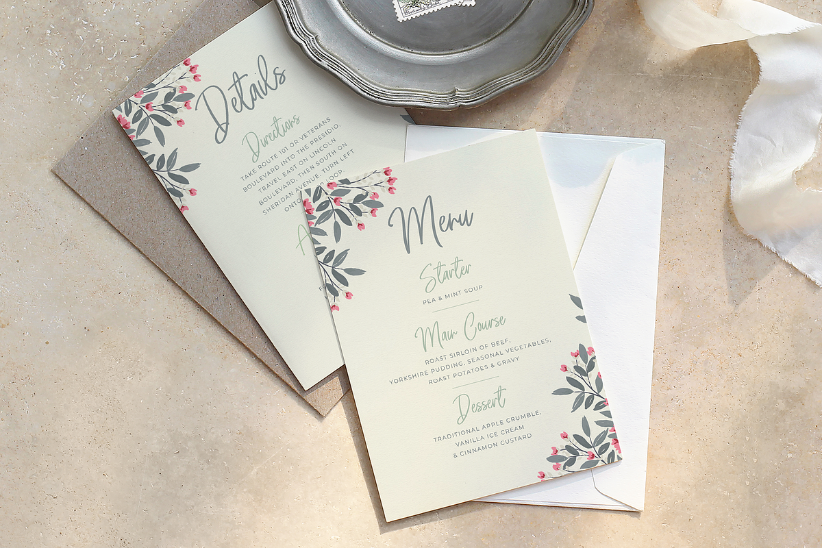 Grey & Pink Wedding Stationery Suite, an Invitation Template by R Whitehurst Design (Photo 3 of 7)