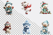 Whimsical Christmas Icy Blue Teddy B, an Illustration by SVGArt (Thumbnail 2 of 8)