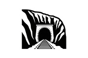 Train Tunnel Silhouette Bundle, a Graphic by hafijul (Thumbnail 4 of 15)