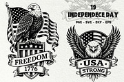 Independence Day Eagle Graphics, an Animal Illustration by DENIDigitalArtSudio (Thumbnail 1 of 7)