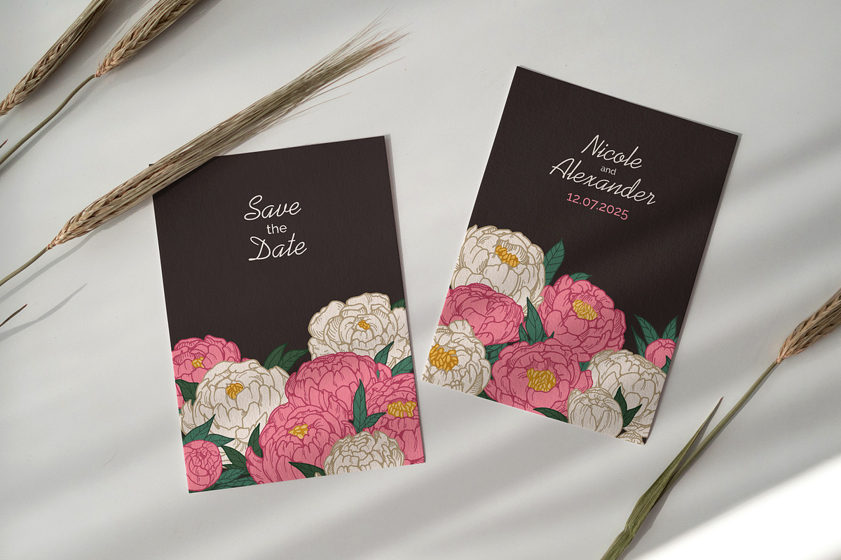 Floral wedding card backgrounds set, a Decorative Illustration by Good Studio (Photo 8 of 10)