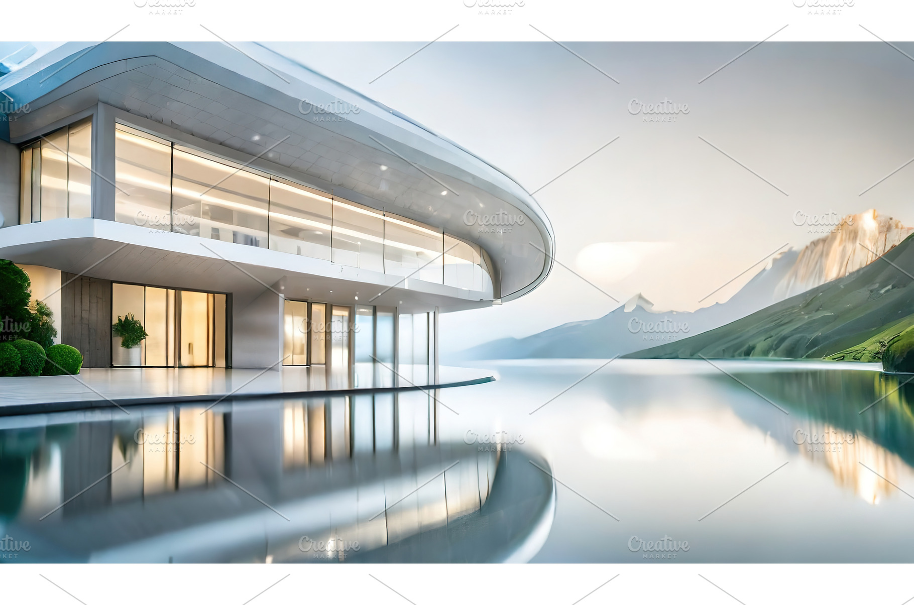 A modern minimalist white curved, an Architecture Photo by Igor Tichonow