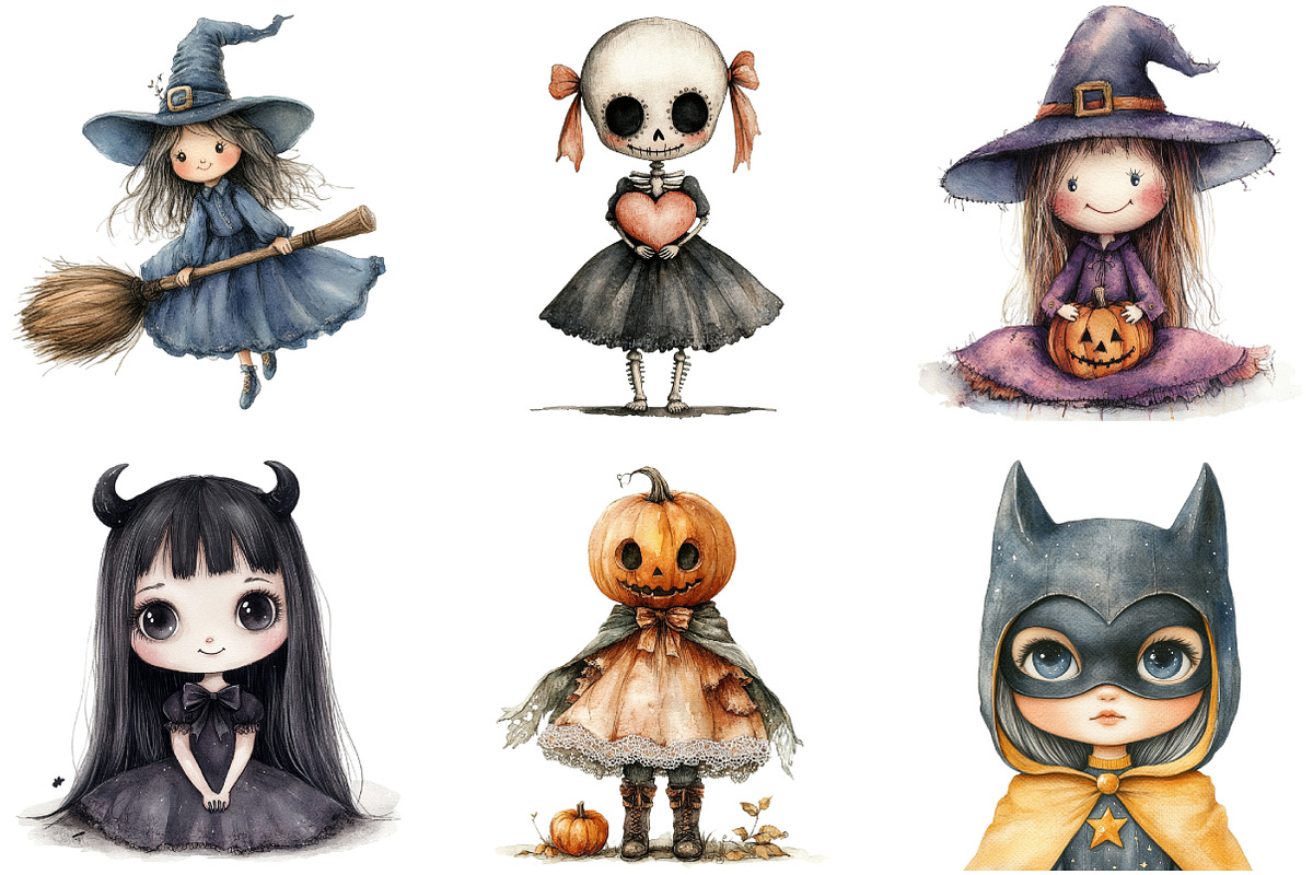 Whimsical Halloween Doll Sublimation, an Illustration by DreamArtGraphic (Photo 4 of 6)