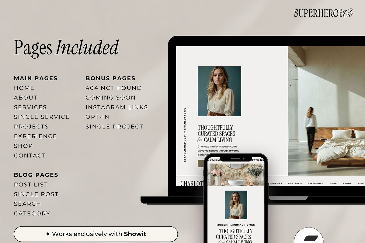 Interior Designer Website Template, a Websites & App Template by Superhero Design Co. (Photo 2 of 6)
