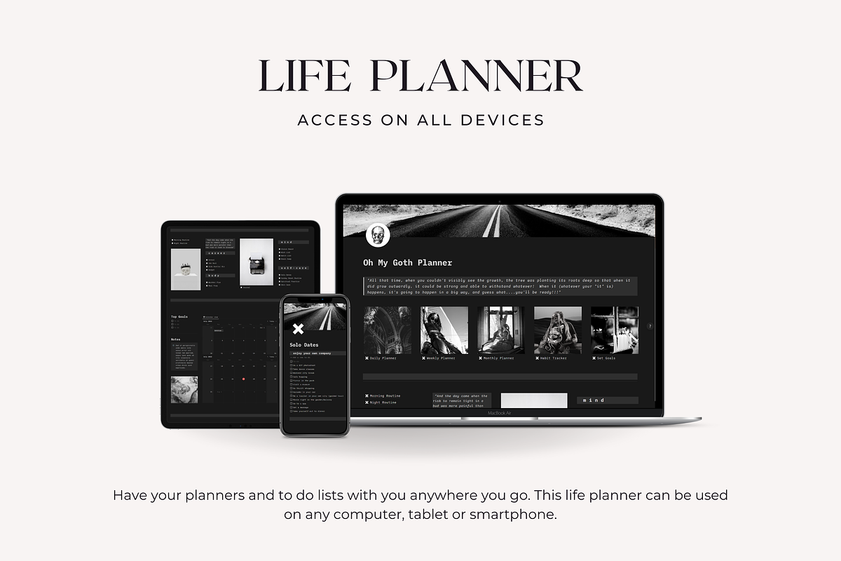 Dark Mode Notion Planner Template, a Templates & Theme by AestheticOrganizer (Photo 6 of 9)