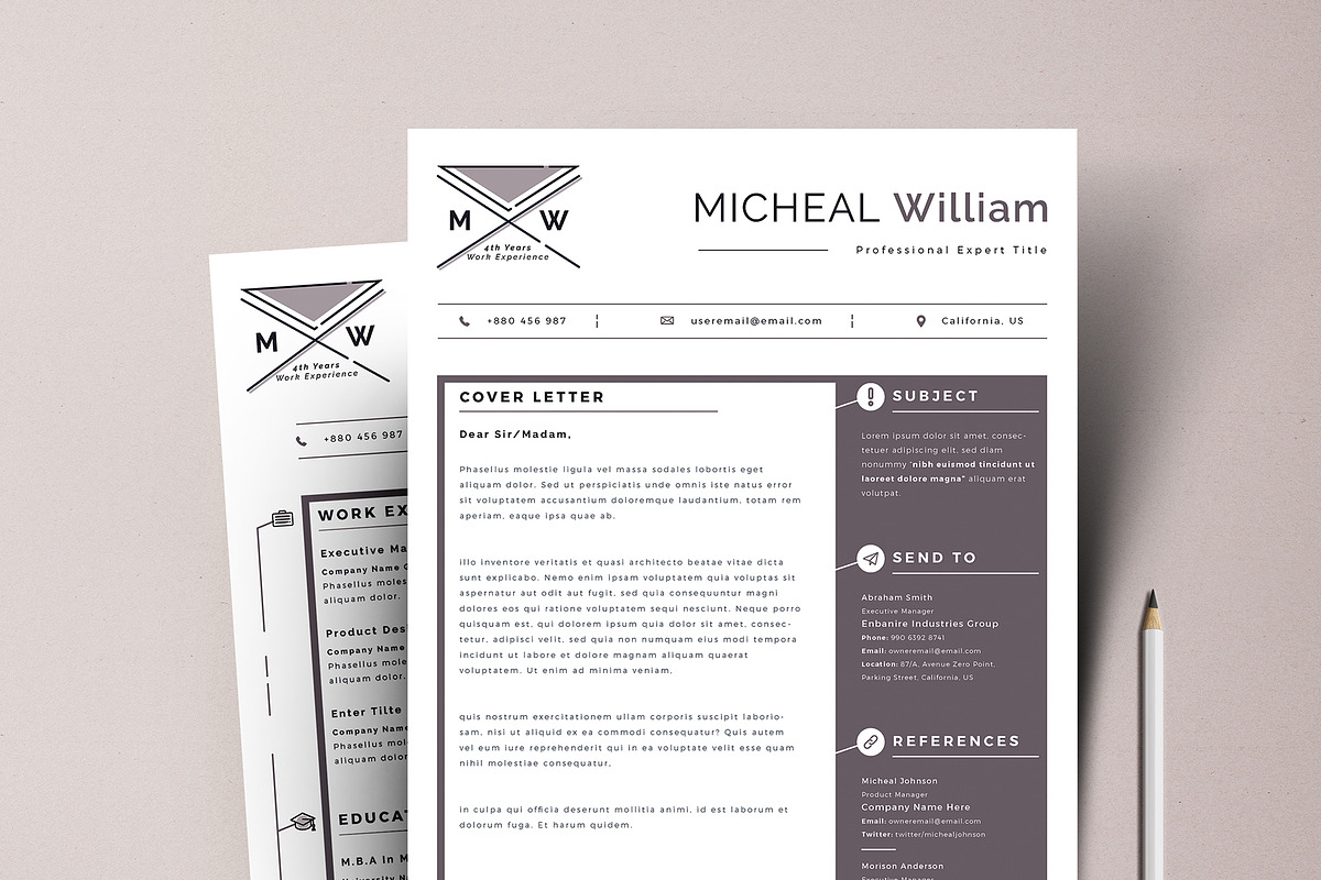 Resume Cv Template Word Apple Pages, a Resume Template by Tbunny (Photo 4 of 5)