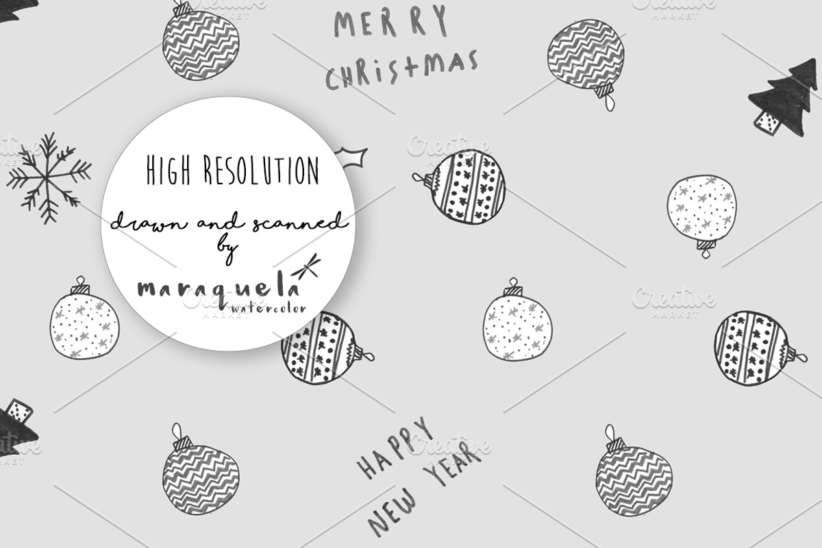 Hand Drawn Christmas Background, an Illustration by MaraquelaStudio (Photo 6 of 7)