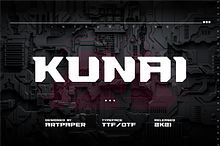 KUNAI Display Font. Futuristic Type