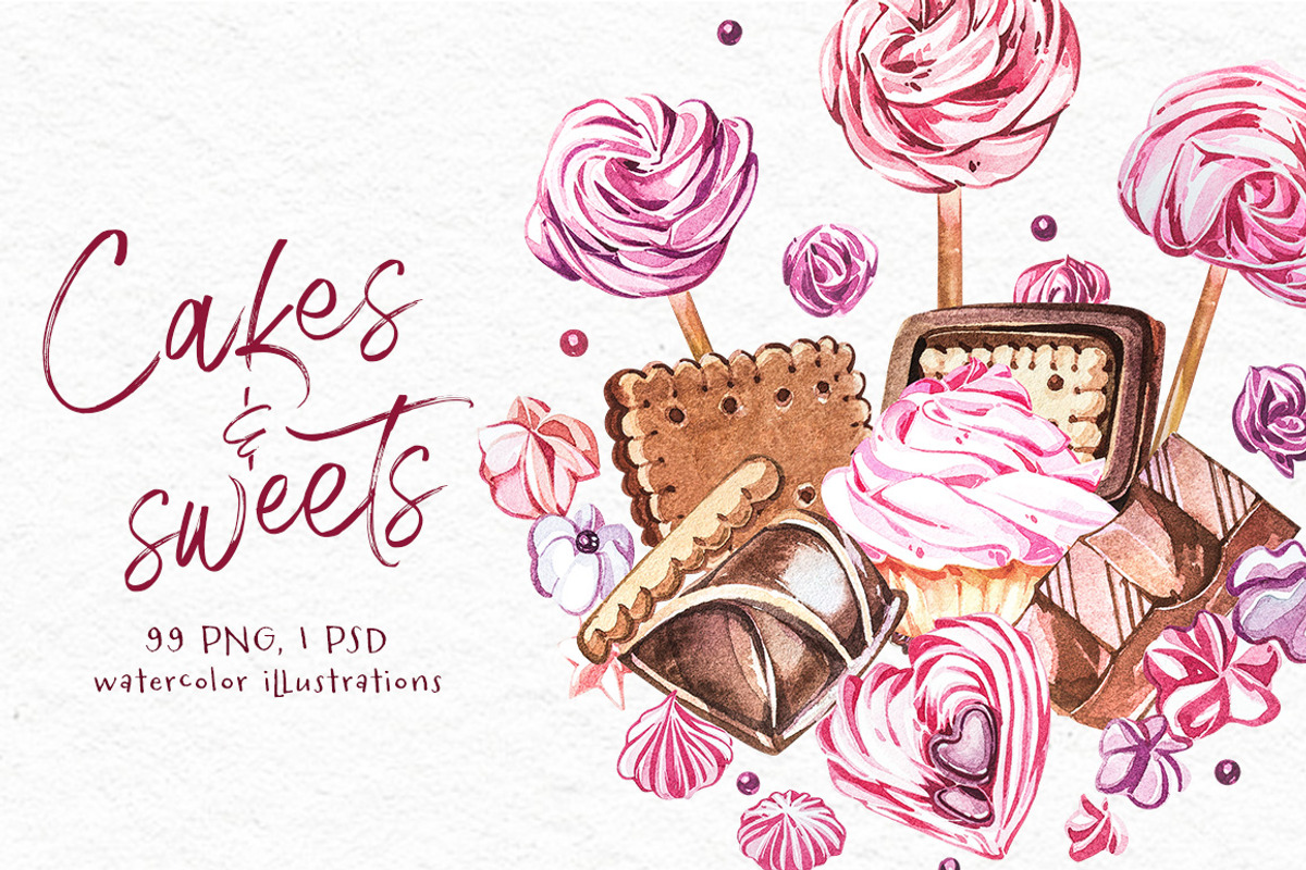 Cakes and sweets illustrations, a Decorative Illustration by Ann Astro (Photo 4 of 17)