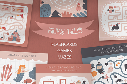 Fairy Tale Flashcards, Mazes, Games, a Card Template by Veresk