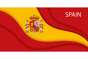 Paper cut national flag of Spain, an Object Illustration by Vector Tradition